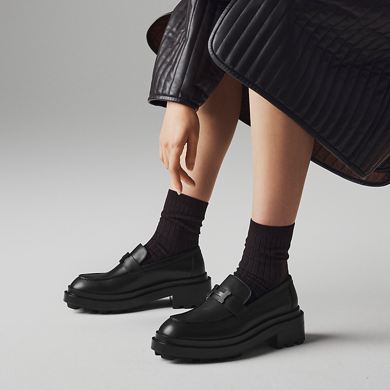 Louvre loafer - Black | Hermès Mainland China